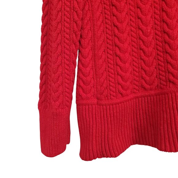 Talbots Petite Sz 1X Cardigan Cable Knit Open Front Lambswool Blend Sweater Cozy - Picture 10 of 11